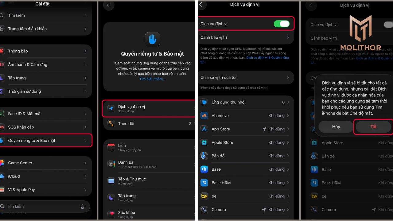 Hướng dẫn tắt định vị trên iPhone